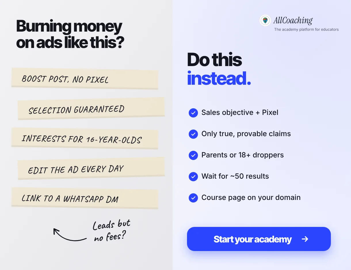 Common Meta ads mistakes coaching institutes make and what to do instead